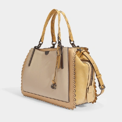 Shop Coach Dreamer 36 Bag In Ivory Whipstitch Colorblock Mixed Leather