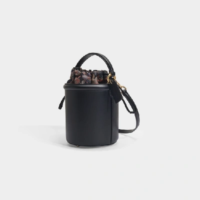Shop Coach Drawstring Bucket Bag In Black Refined Calf Leather
