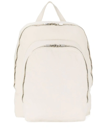 Shop Guidi Zipped Pocket Backpack - White