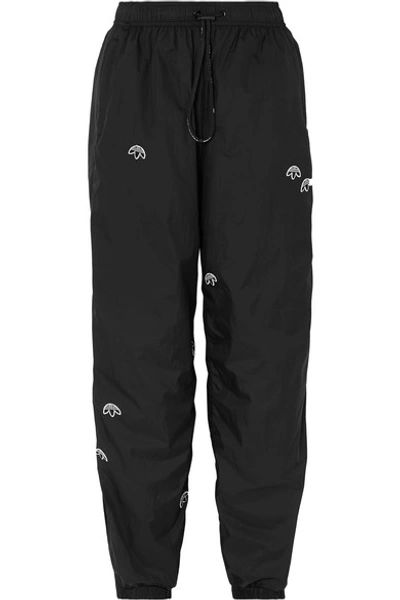 Shop Adidas Originals By Alexander Wang Appliquéd Shell Track Pants In Black