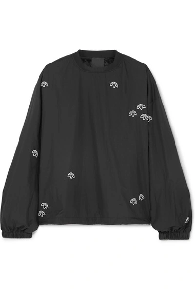 Shop Adidas Originals By Alexander Wang Embroidered Shell Sweatshirt In Black