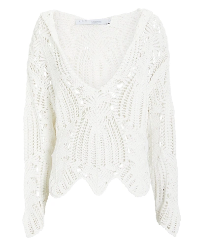 Shop Iro Bella Cotton Crochet Sweater In White