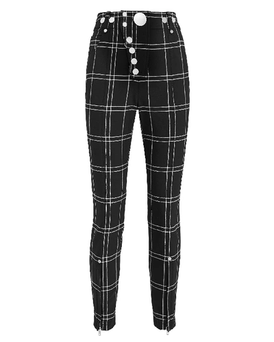 Shop Alexander Wang Snap Button Trousers In Blk/wht