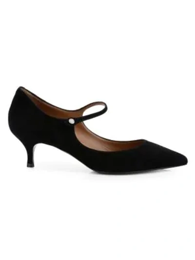 Shop Tabitha Simmons Hermione Suede Mary Jane Pumps In Black