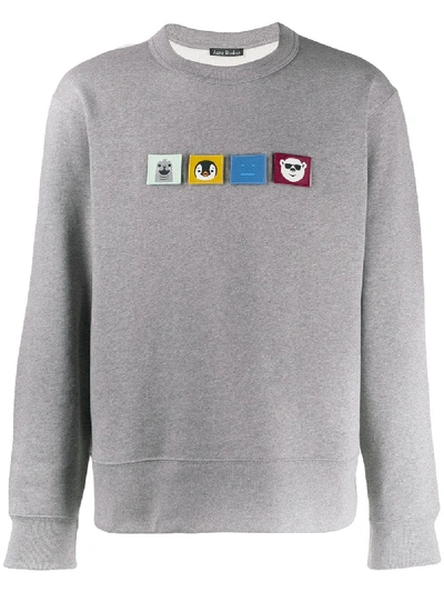 Acne Studios Animal Patch Sweatshirt - Grey | ModeSens