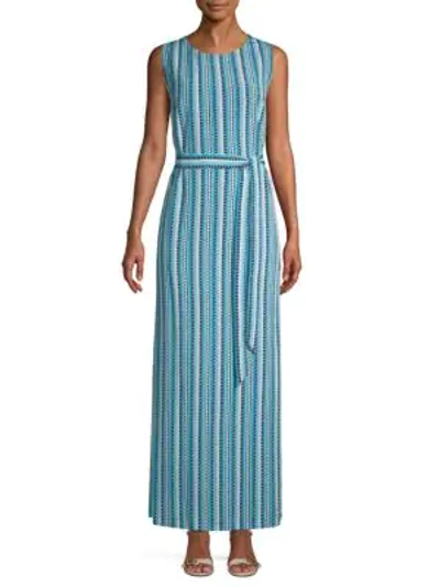 Shop Karl Lagerfeld Printed Maxi Dress In Turquoise