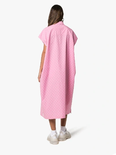Shop Balenciaga Gepunktetes Hemdkleid In Pink