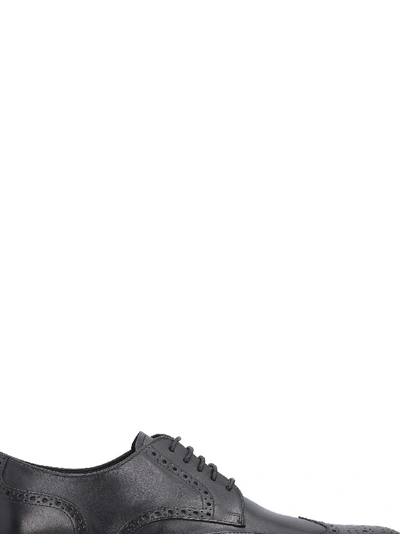 Shop Tod's Leather Brogue Shoes In Black