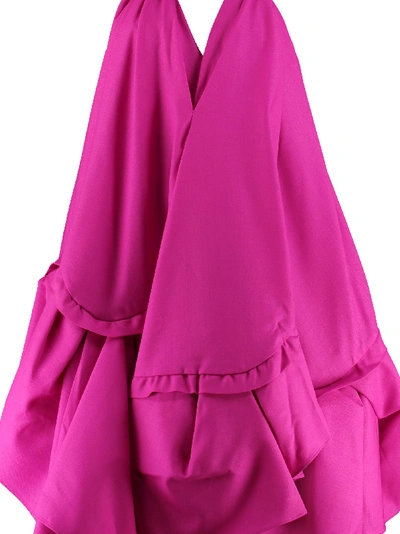 Shop Jacquemus Asymmetric Mini Dress In Fuchsia