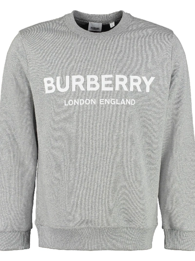 Shop Burberry Cotton Crew-neck Sweatshirt In Grey