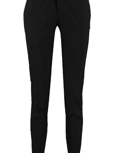 Shop Dsquared2 Virgin Wool Trousers In Black