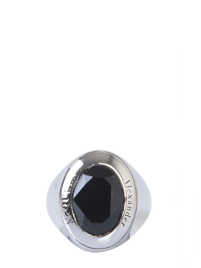 Shop Alexander Mcqueen Signet Ring In Silver