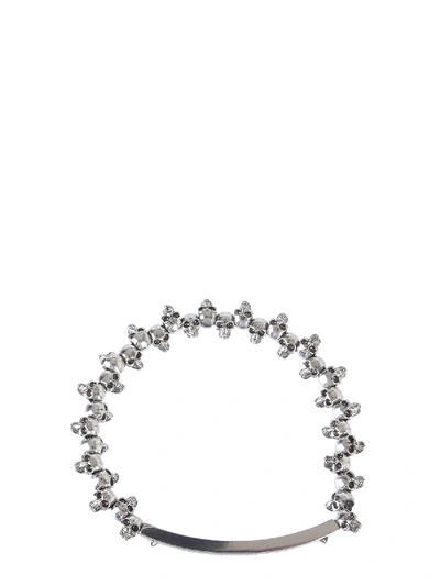 Shop Alexander Mcqueen Skull Bracelet In Silver