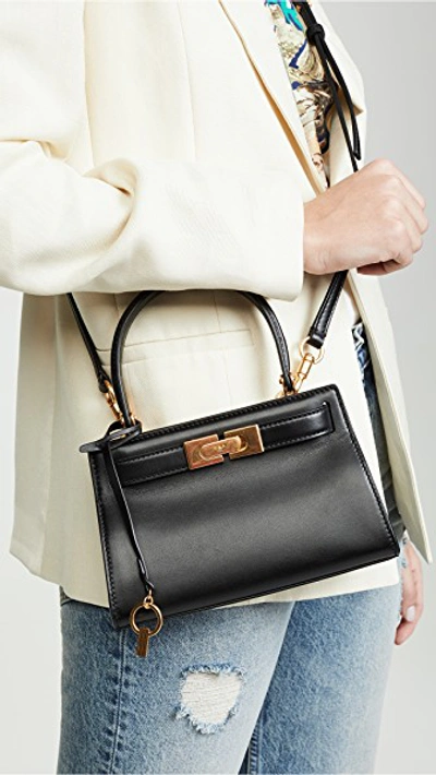 Shop Tory Burch Lee Radziwill Petite Bag In Black