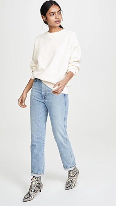 Shop Anine Bing Lou Sweatshirt In Cream