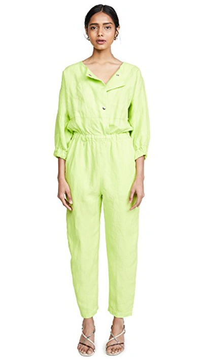 Shop Rachel Comey Holt Jumpsuit In Lime