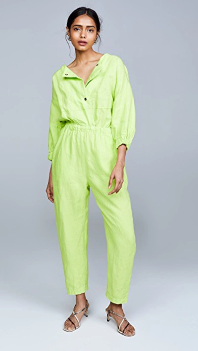 Shop Rachel Comey Holt Jumpsuit In Lime