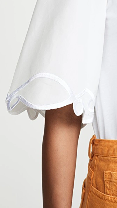 Shop See By Chloé Puff Sleeve Tee In White Powder