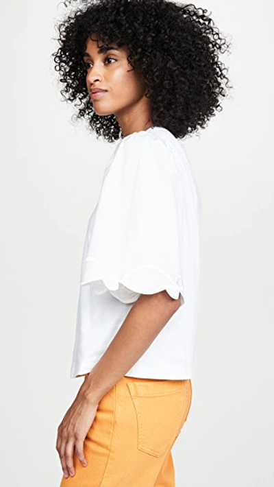 Shop See By Chloé Puff Sleeve Tee In White Powder