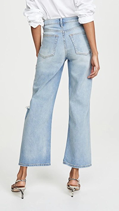 Shop Boyish The Mikey Wide Leg Flare Jeans In The Blue Angel