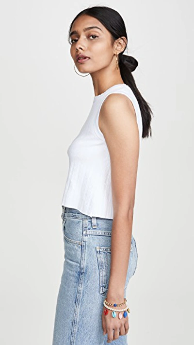 Shop Enza Costa Variegated Rib Tank In White