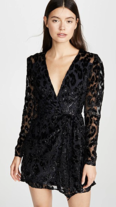 Shop Self-portrait Metallic Leopard Mini Dress In Black/navy