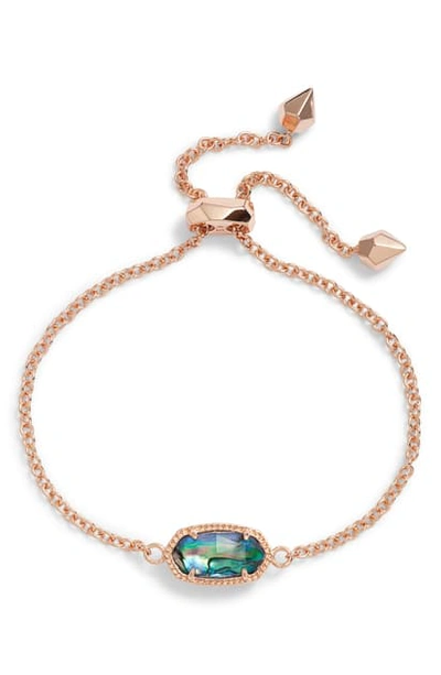 Shop Kendra Scott Elaina Bracelet In Rose Gold/ Abalone Shell