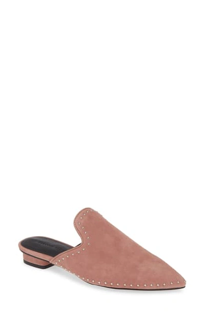 Shop Rebecca Minkoff Chamille Studded Mule In Berry Smoothie Suede