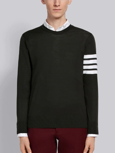 Shop Thom Browne Fine Merino Wool Pullover In Green