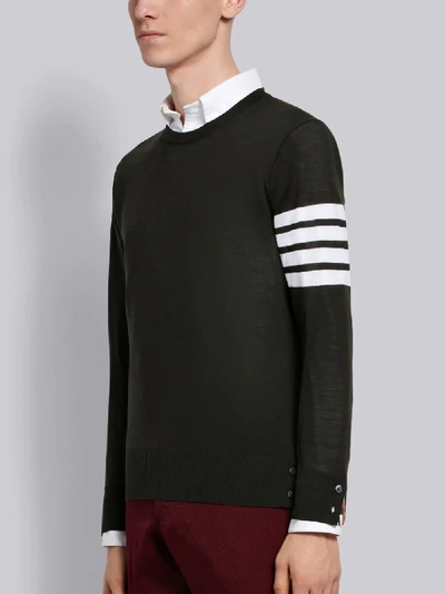 Shop Thom Browne Fine Merino Wool Pullover In Green