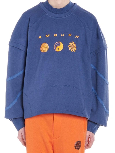 Shop Ambush Logo Printed Sweater In Blue