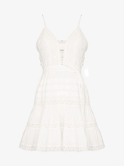 Shop Zimmermann Honour Lace Mini Dress In White