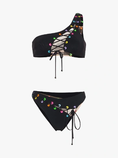 Shop Agent Provocateur Black Marney Multicoloured Ring Bikini