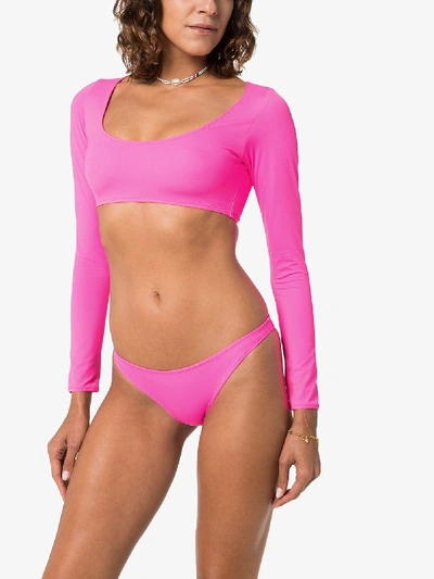 Shop Solid & Striped Colette Long Sleeved Bikini In Pink