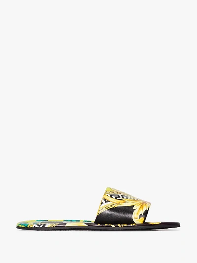 Shop Versace Multicoloured Baroque Slides