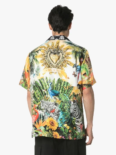 Shop Dolce & Gabbana Heart And Garden Print Silk Shirt In S9000 Multicoloured