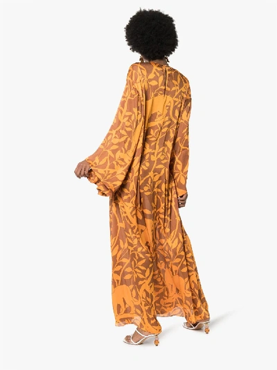 Shop Johanna Ortiz Perpetual Existence Floral Maxi Dress In Orange