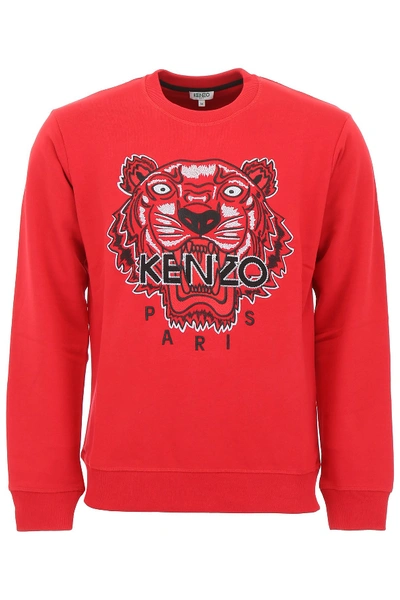 Shop Kenzo Tiger Embroidered Sweater In Red