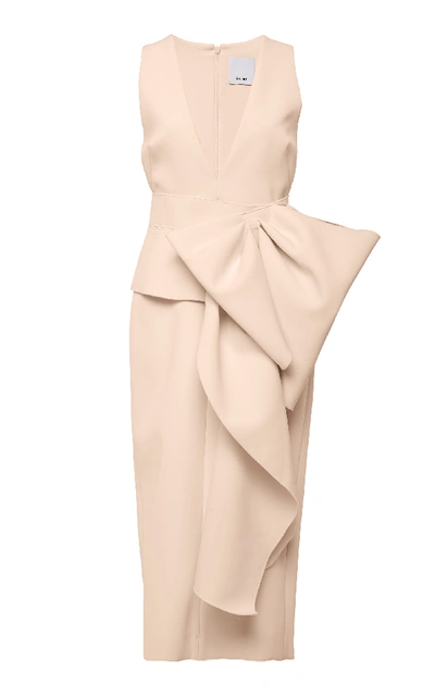 Shop Acler Mancroft Pleated Crepe Midi Dress In Pink