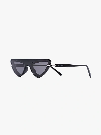 Shop Calvin Klein 205w39nyc Cat-eye-sonnenbrille In Black