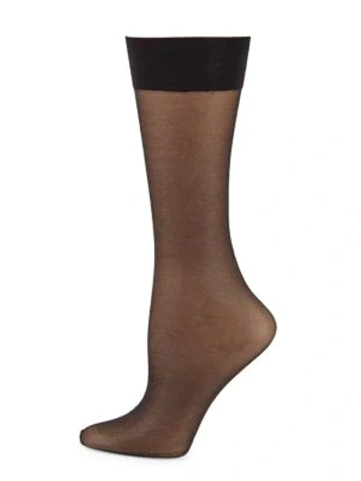 Shop Natori Crystal Sheer Knee High Socks In Black