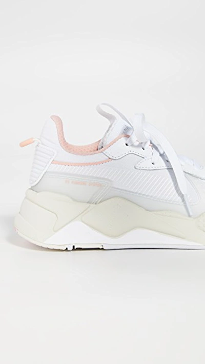 Shop Puma Rs-x Tech Sneakers In  White/peach Bud