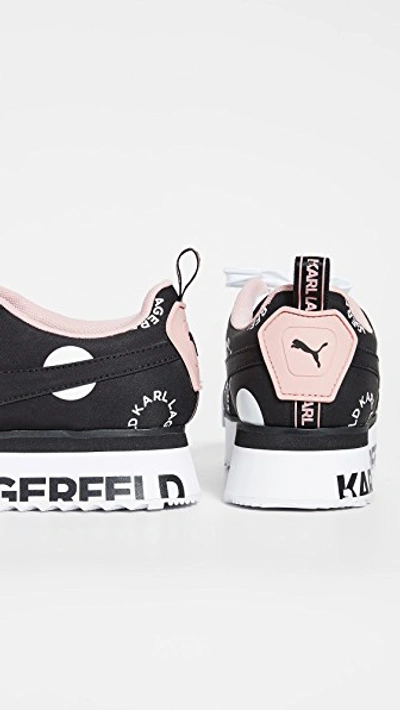 Puma X Karl Lagerfeld Roma Amor Polka Dot Sneakers In Black/white/bridal  Rose | ModeSens