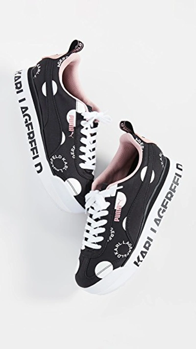 Puma X Karl Lagerfeld Roma Amor Polka Dot Sneakers In Black/white/bridal  Rose | ModeSens