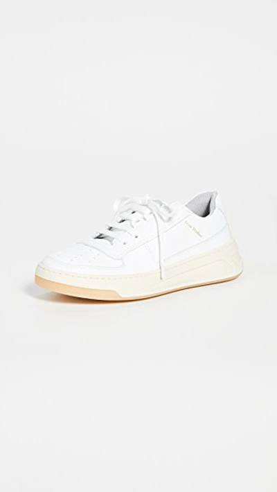 Shop Acne Studios Steffey Lace Up Sneakers In White/white