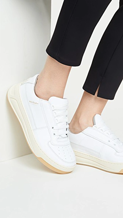 Shop Acne Studios Steffey Lace Up Sneakers In White/white