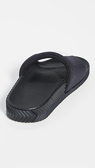 Shop Adidas Originals By Alexander Wang Aw Adilette Lycra Slides In Core Black/core White