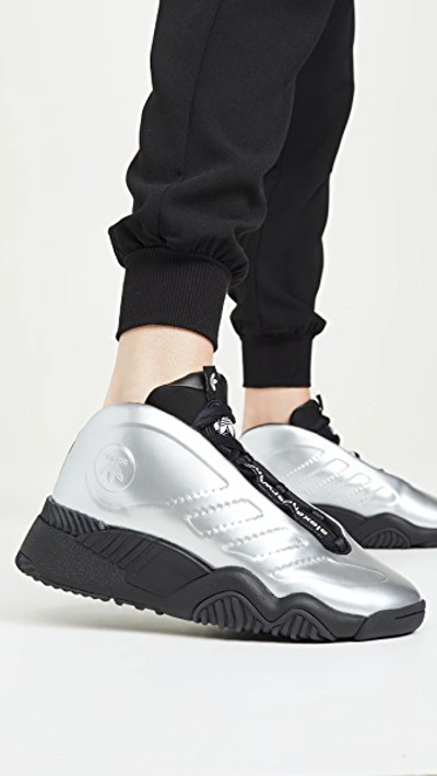 Shop Adidas Originals By Alexander Wang Aw Futureshell Sneakers In Platin Met/core Black