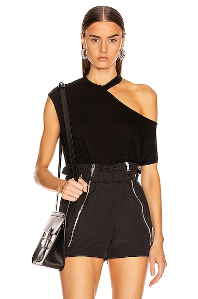Rta Axel Cutout Cotton And Cashmere-blend Jersey Top In Widow