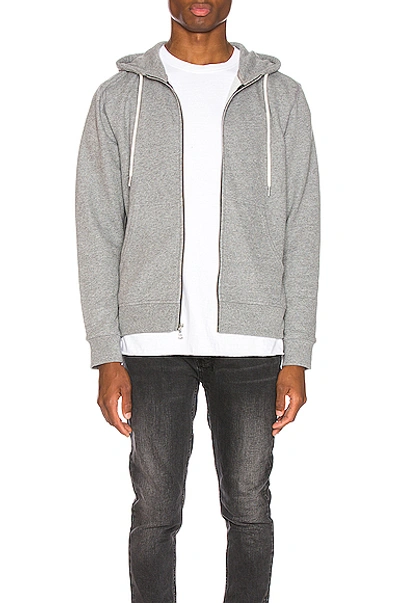 John Elliott Grey Flash 2 Full Zip Hoodie In Dark Grey
